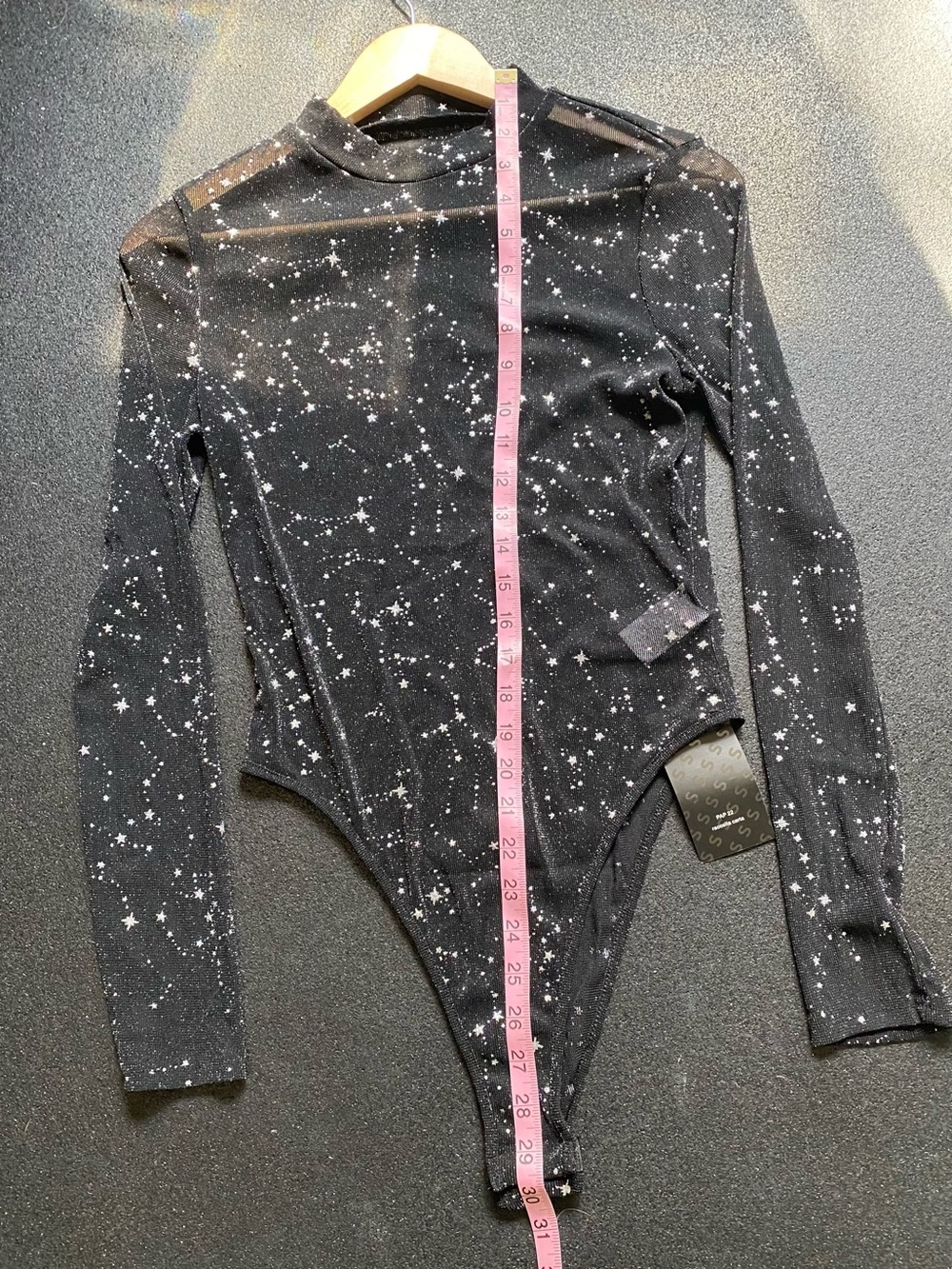 SHEIN Black Sparkle Long Sleeve Bodysuit - Picture 6 of 6